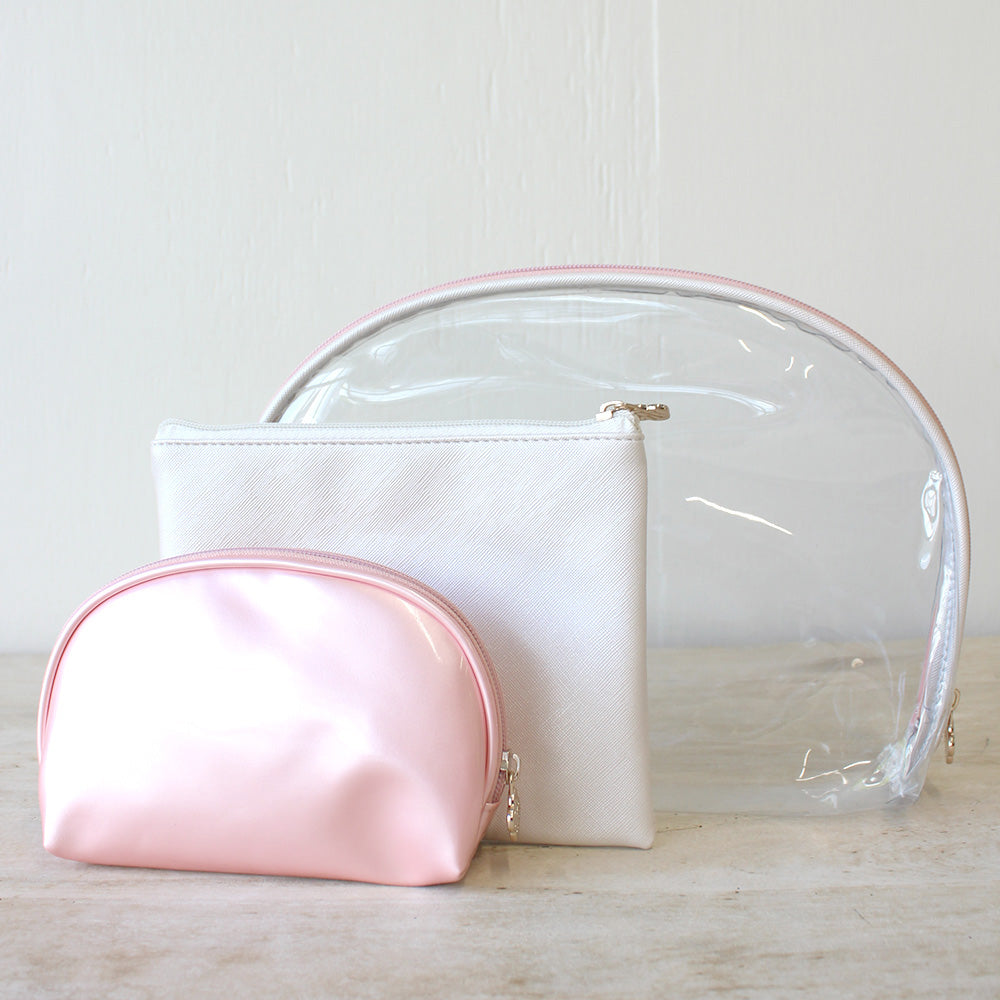Pink & Pearl Manhattan Cosmetic Bags - Set of 3