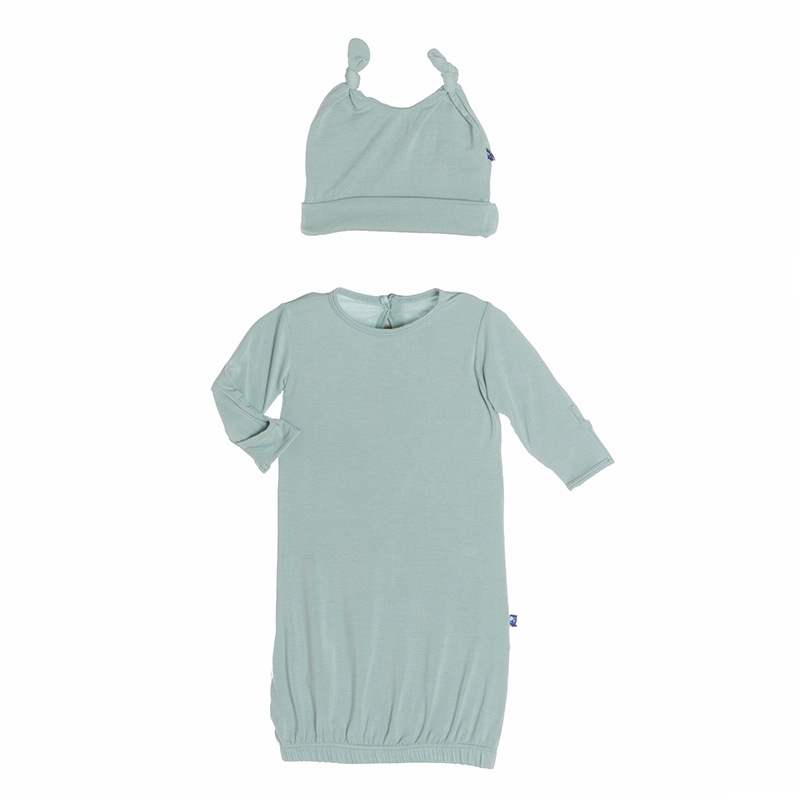 Jade Layette Gown and Double Knot Hat Set