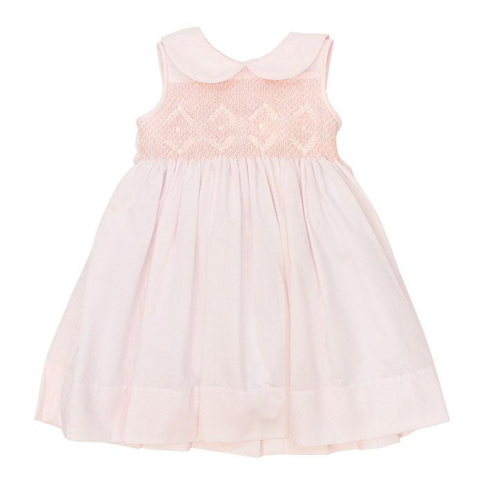 Pastel Pink Smocked Summer Dress