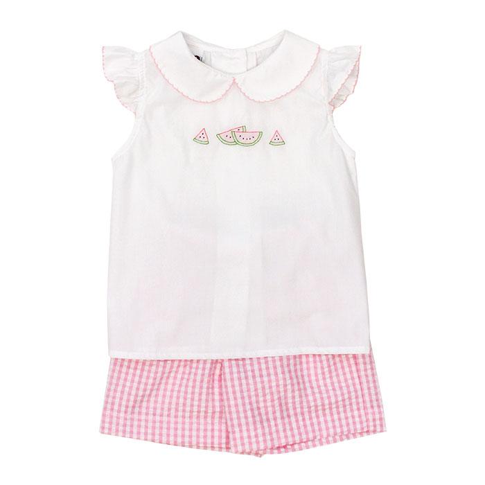 Life's a Slice - Watermelon Shadow Stitch Short Set
