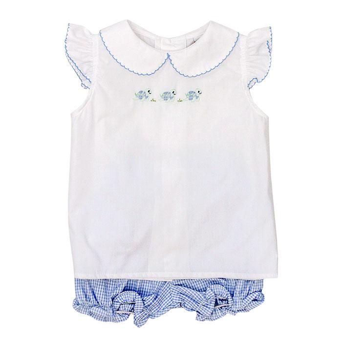 Turtle Trio Shadow Stitch Onesie & Bloomer Set