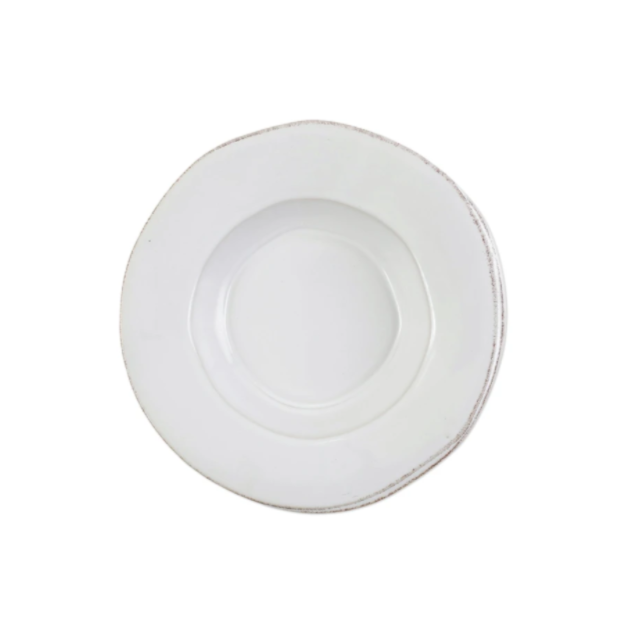 Lastra White Rimmed Pasta Bowl