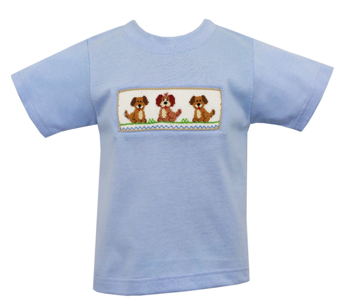 Light Blue Knit Puppies T-Shirt