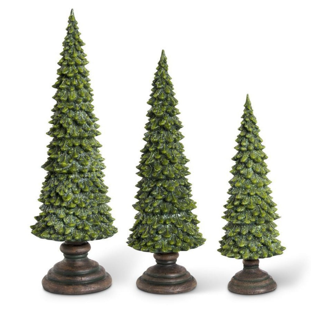 Emerald Green Glittered Trees