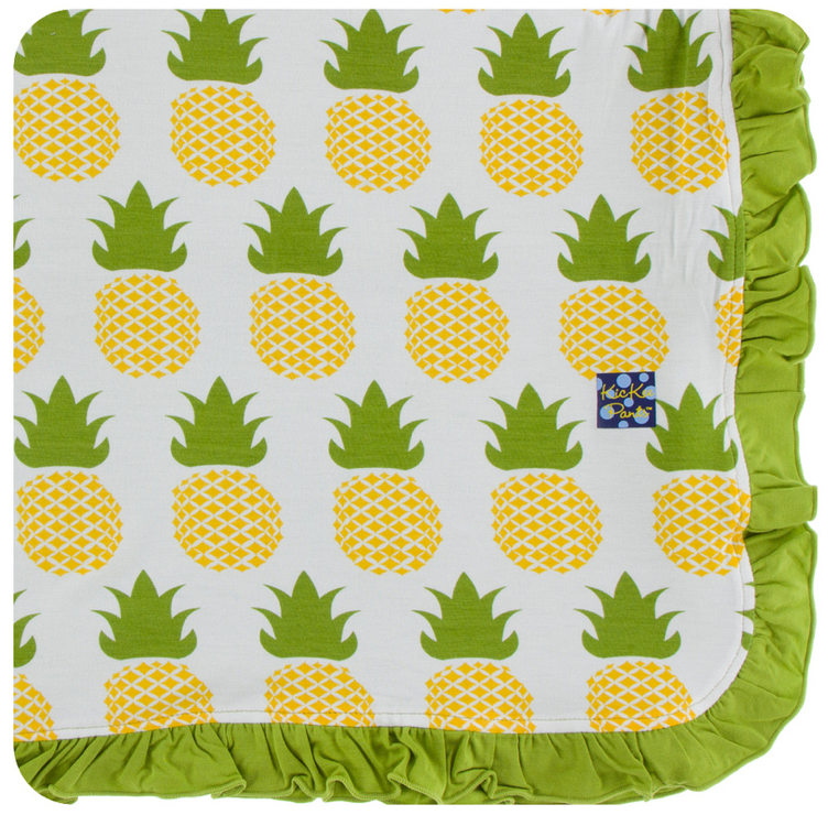 Natural Pineapple Ruffle Toddler Blanket