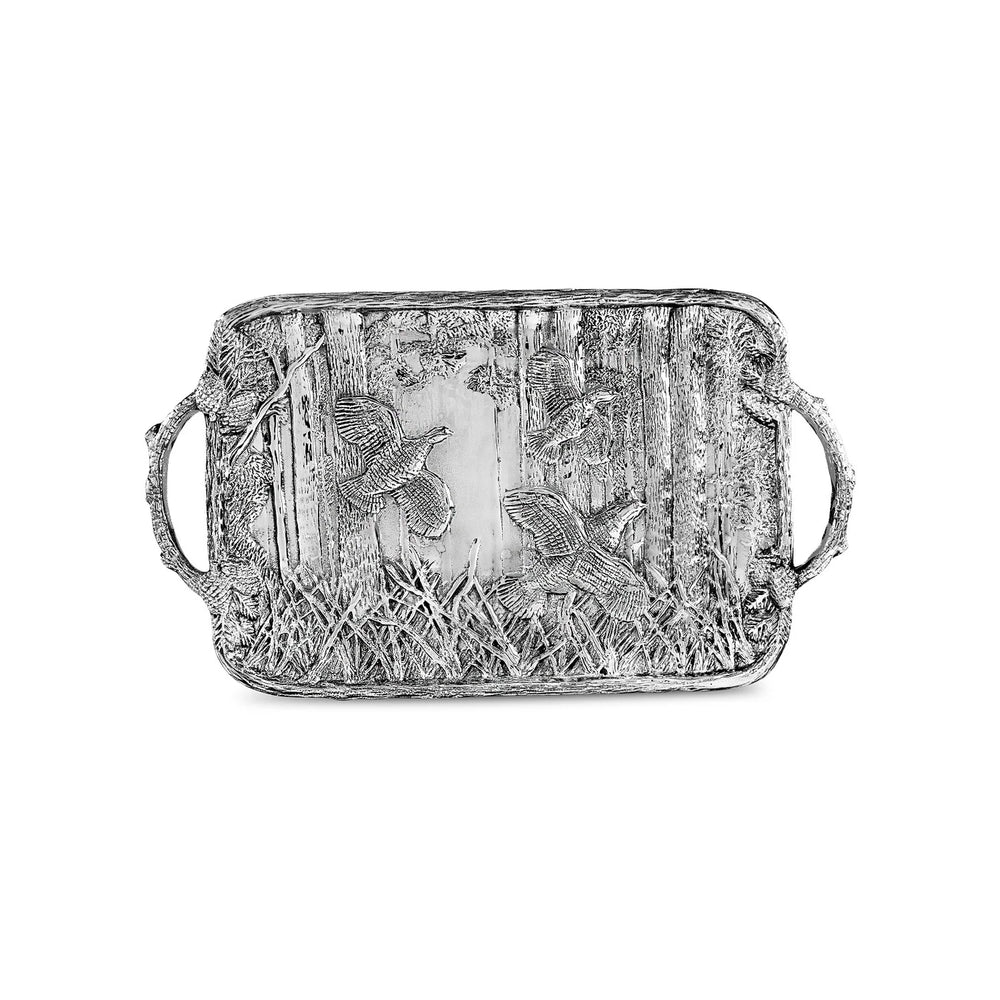 Forest Quail Tray With Twig Handles