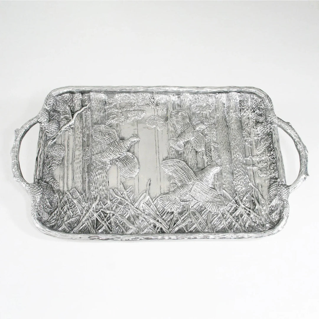Forest Quail Tray With Twig Handles