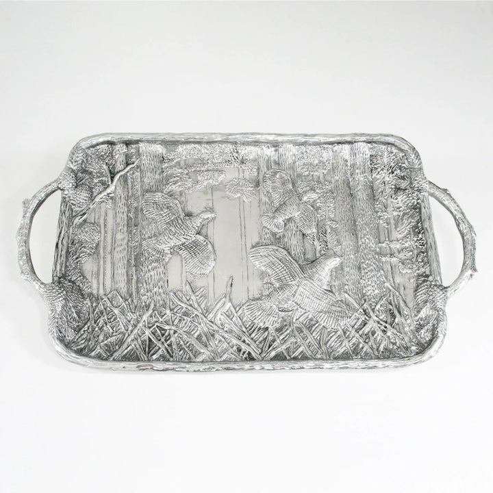 Forest Quail Tray With Twig Handles