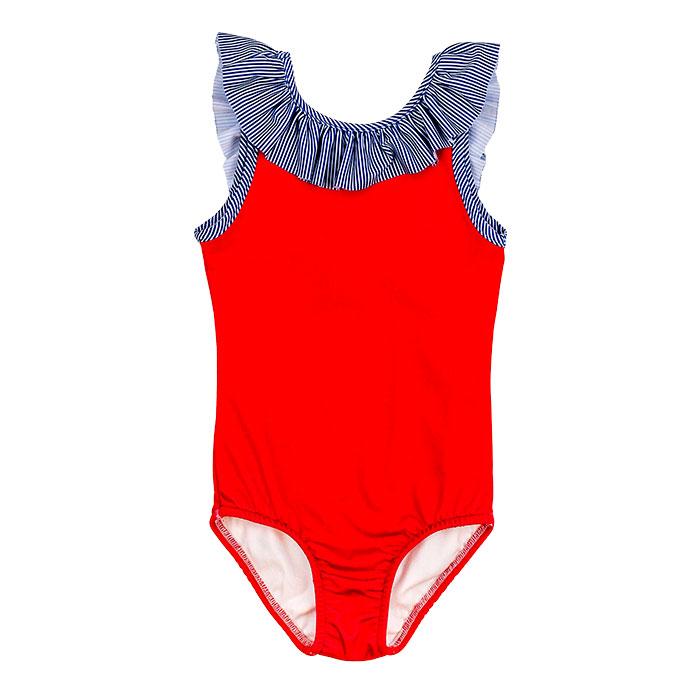 Red & Navy Stripe One Piece Swimsuit