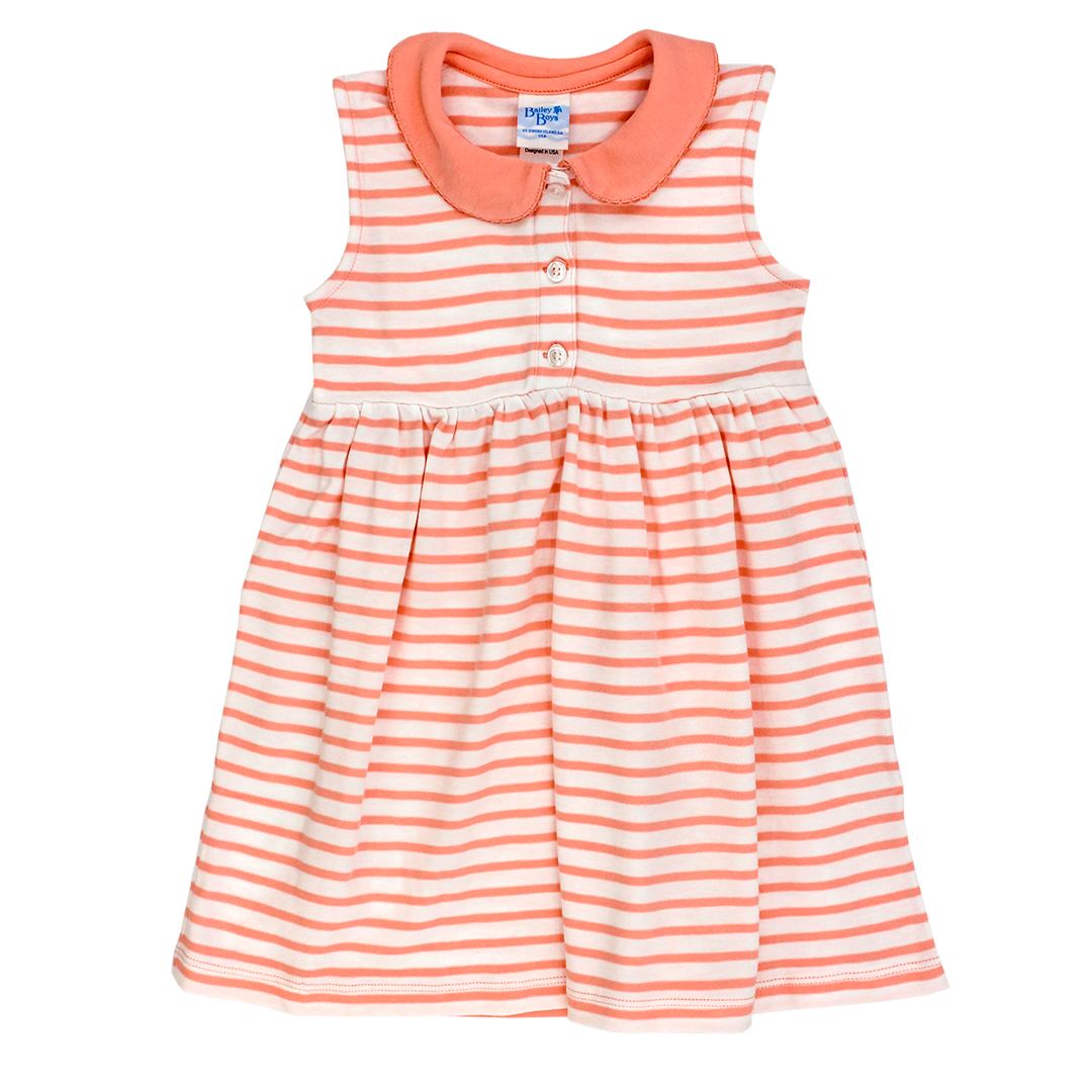 Coral & White Stripe Sundress