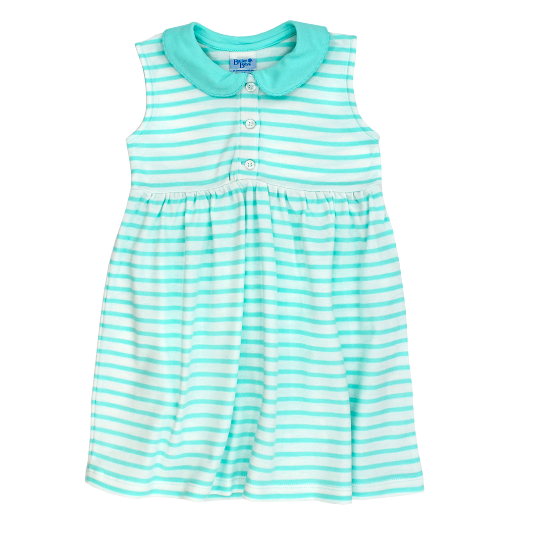 Seaglass & White Stripe Sundress