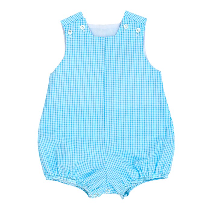 Aqua Check Seersucker Short Bubble
