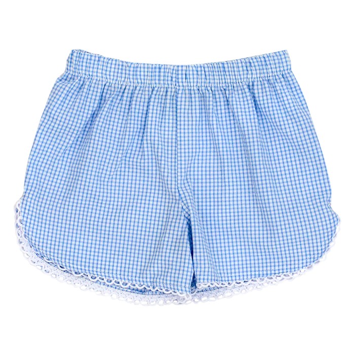 Blue Check Seersucker Shorts