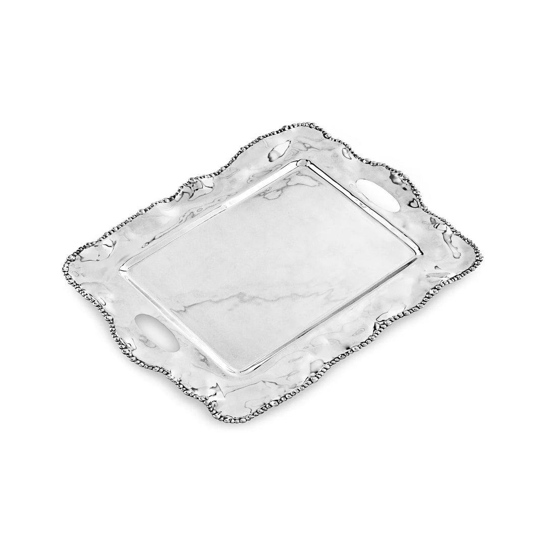Organic Pearl Kristi Medium Rectangular Tray With Handles