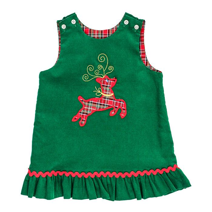 Run Rudolph Run Collection - Reversible Jumper Ruffle/Rick Rack