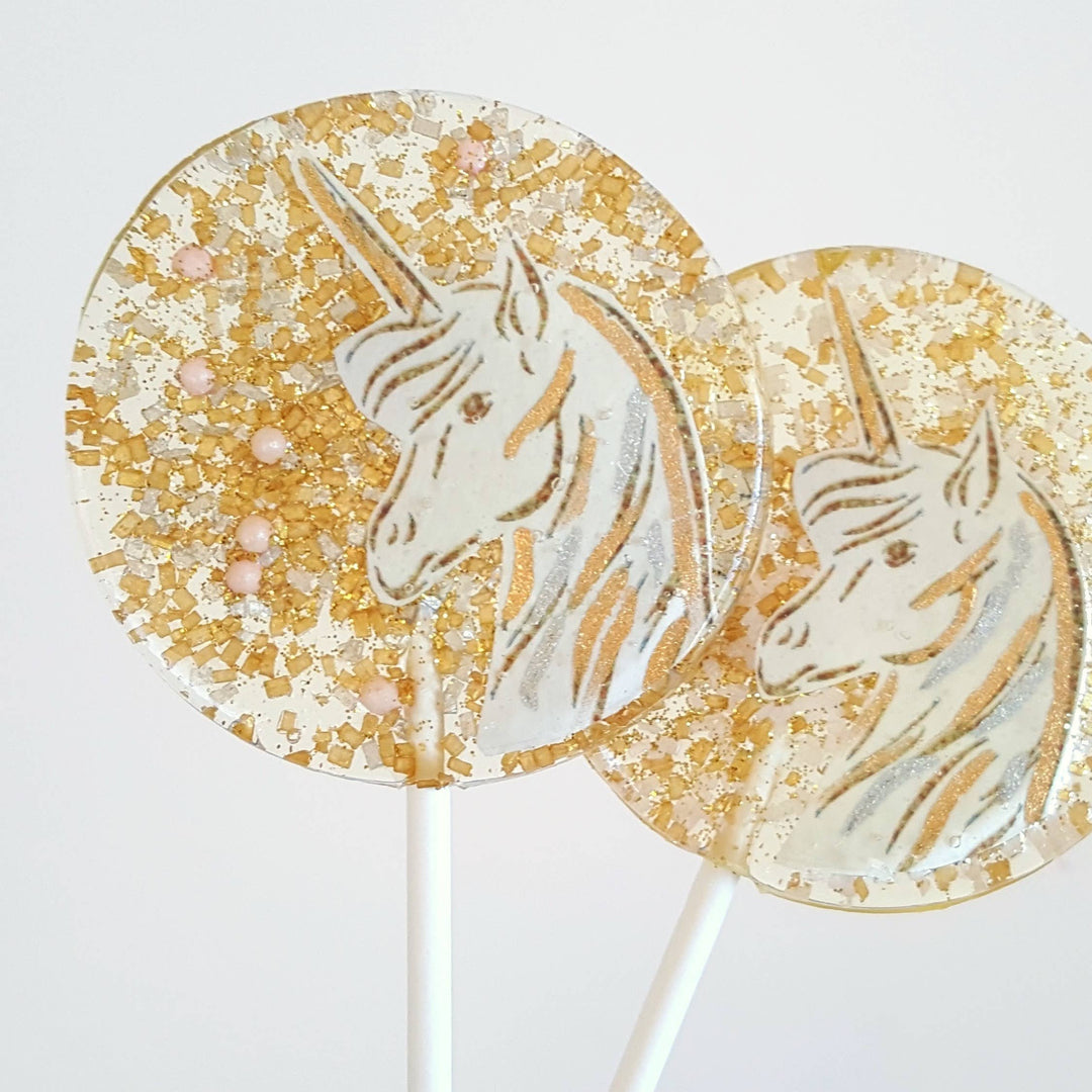 Gold & Pink Unicorn Lollipop