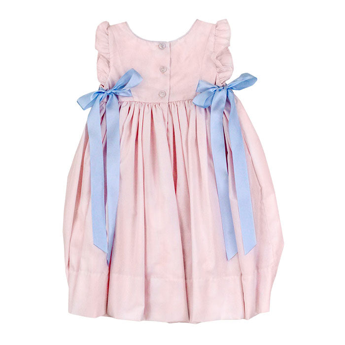 Pink Dress with Blue Flowers