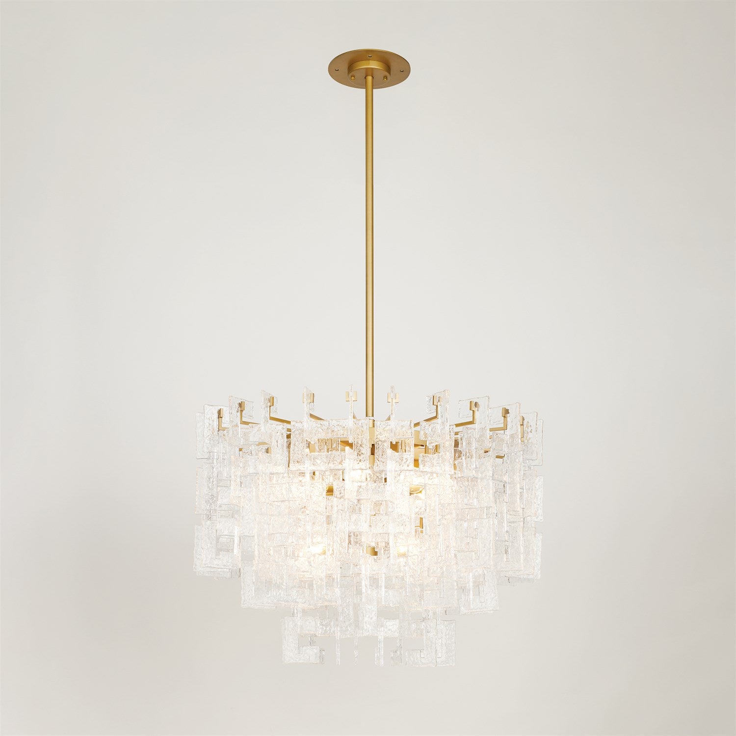 Exposition Chandelier - Brushed Brass Crystal Pendant