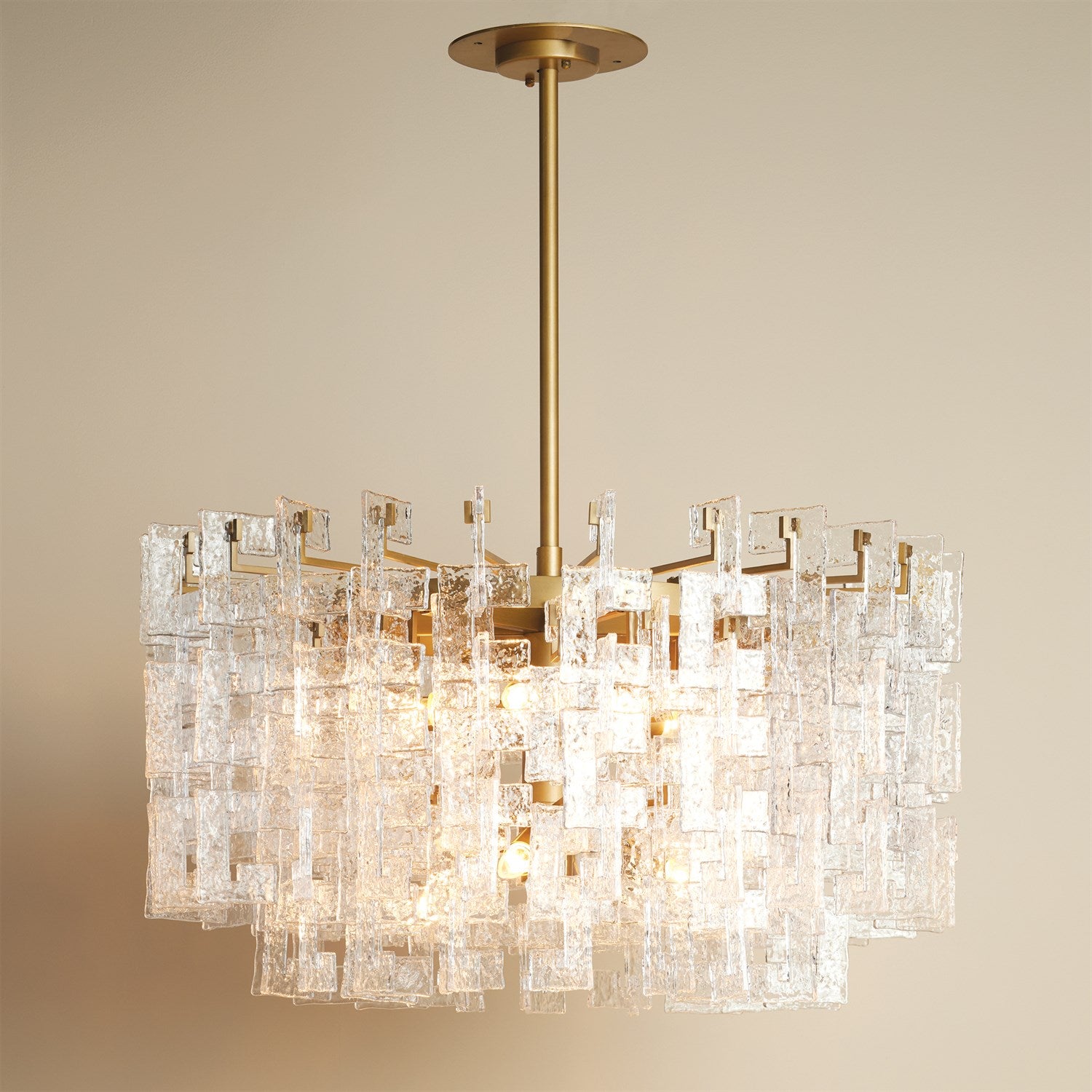 Exposition Chandelier - Brushed Brass Crystal Pendant