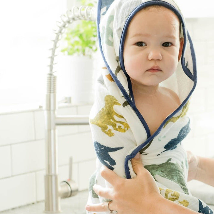 Hooded Towel & Washcloth Set - Dino Friends
