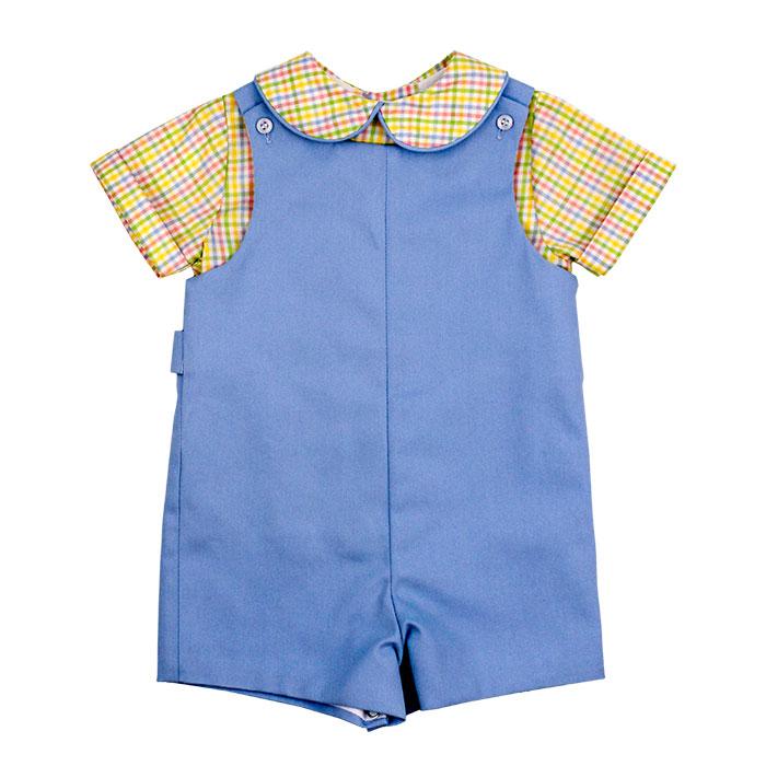 Blue Twill John John Short With Tabs