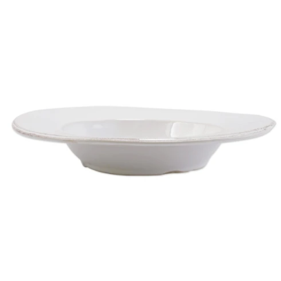 Lastra White Rimmed Pasta Bowl