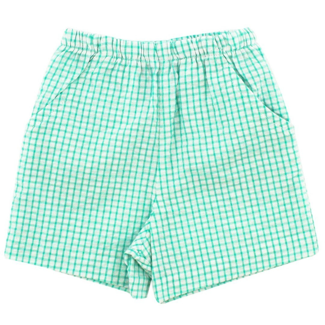 Palm Windowpane Seersucker Elastic Short