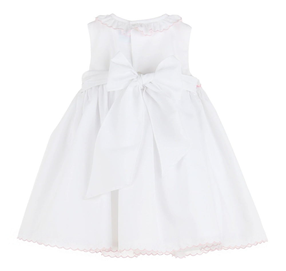 Pink Embroidered Full Smock Dress