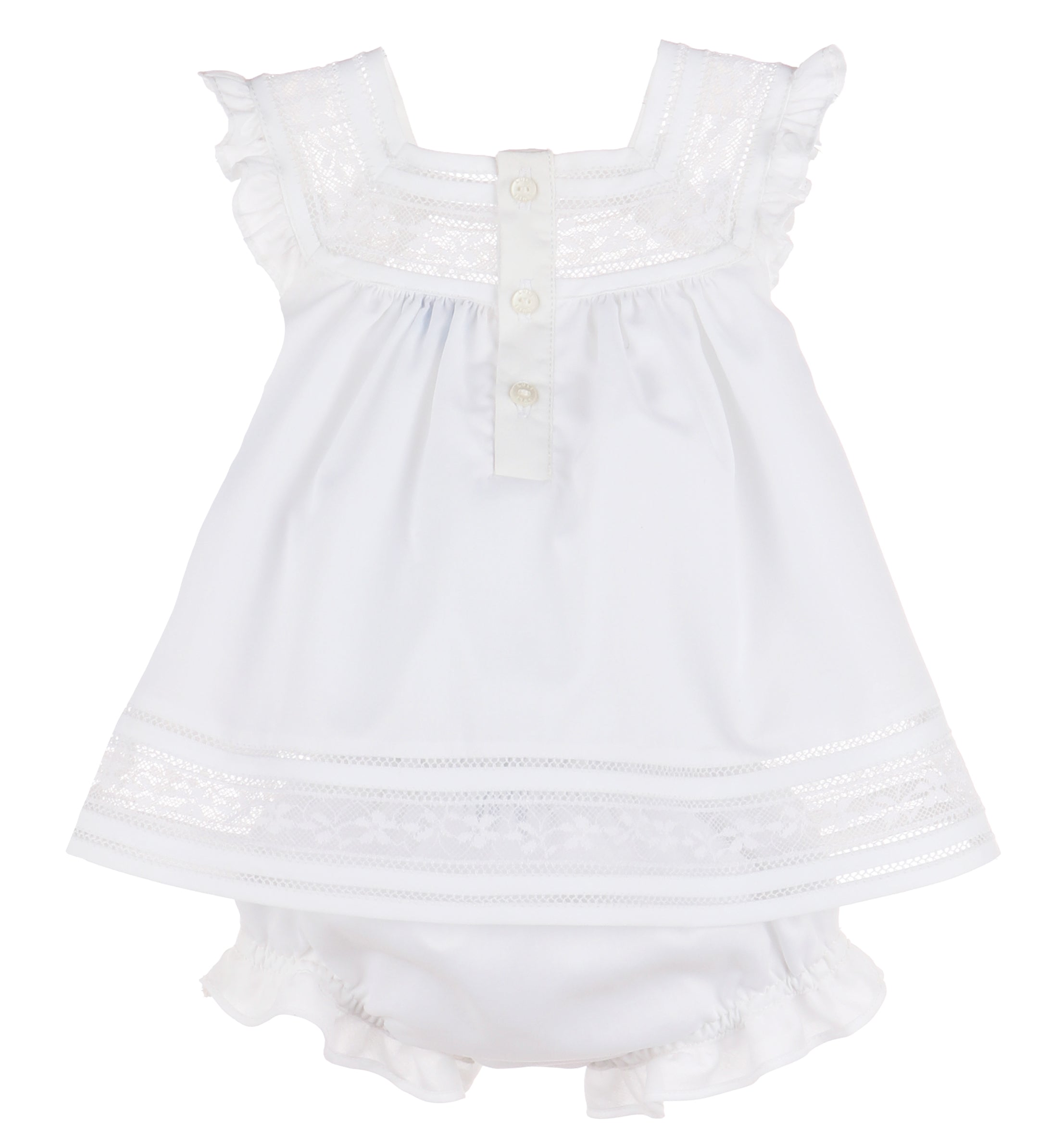White Heirloom Baby Set With Insert Lace