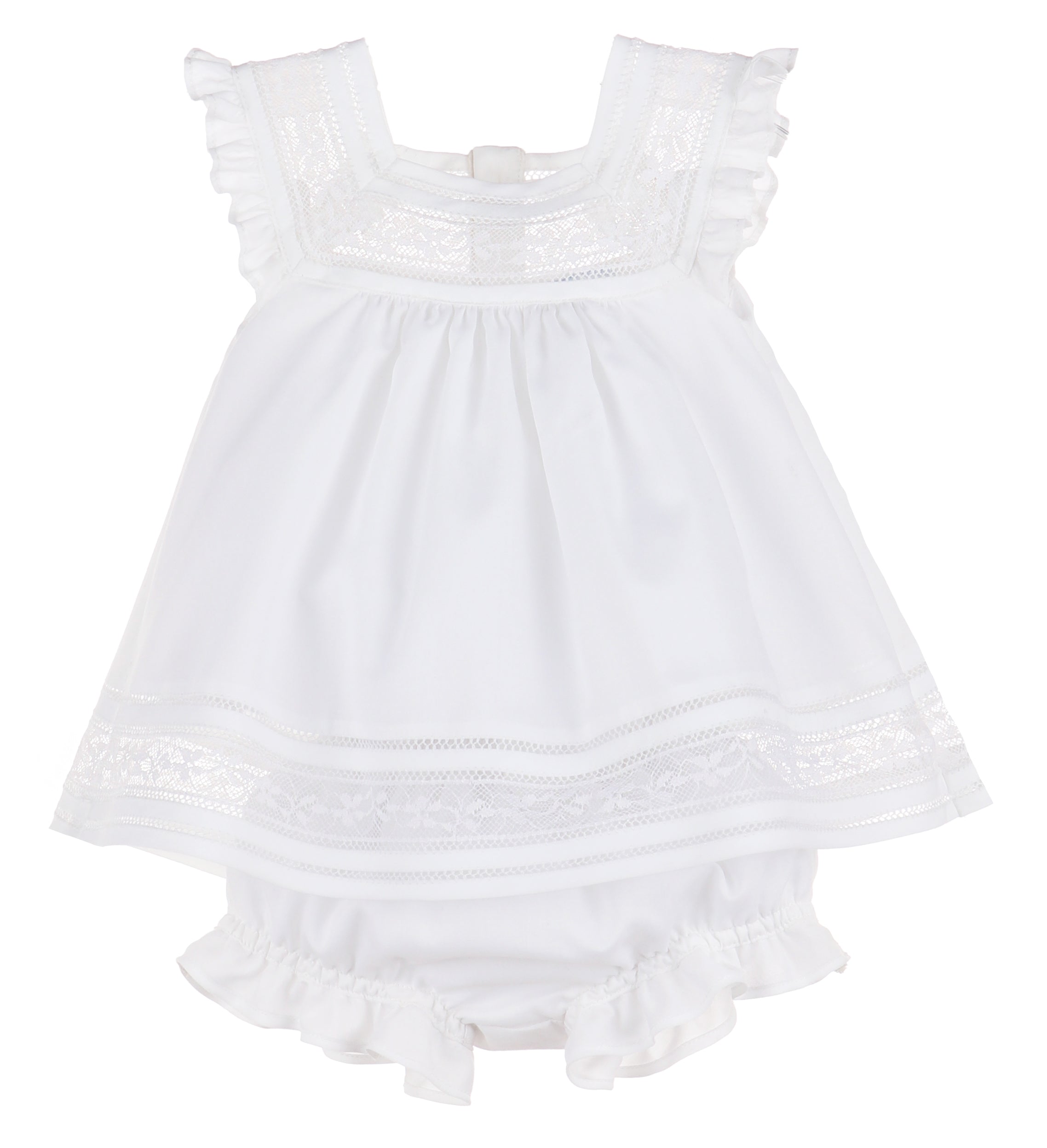 White Heirloom Baby Set With Insert Lace