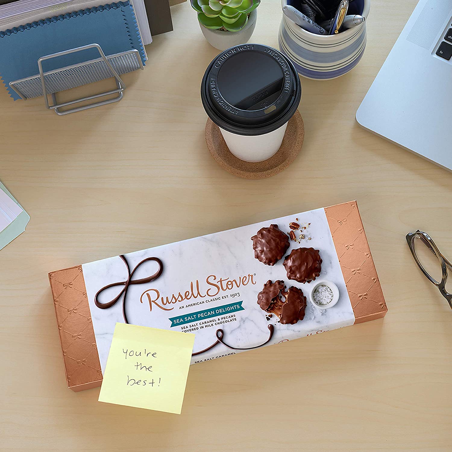 Sea Salt and Milk Chocolate Caramel and Pecan Delights 8.1 oz Gift Box
