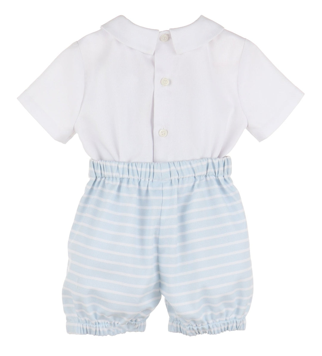 Blue & White Honeycomb Smock Short Set