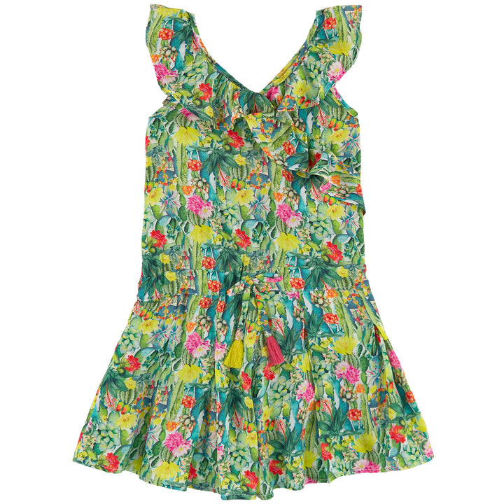 Kiwi Cactus Floral Romper