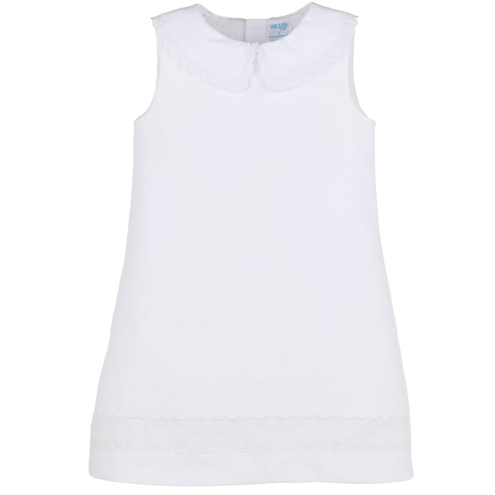 White Insert Scallops Dress