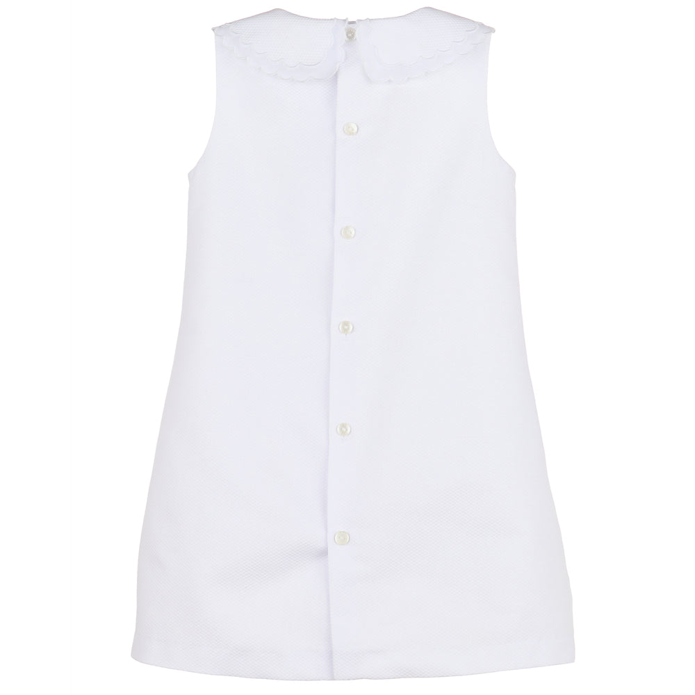 White Insert Scallops Dress