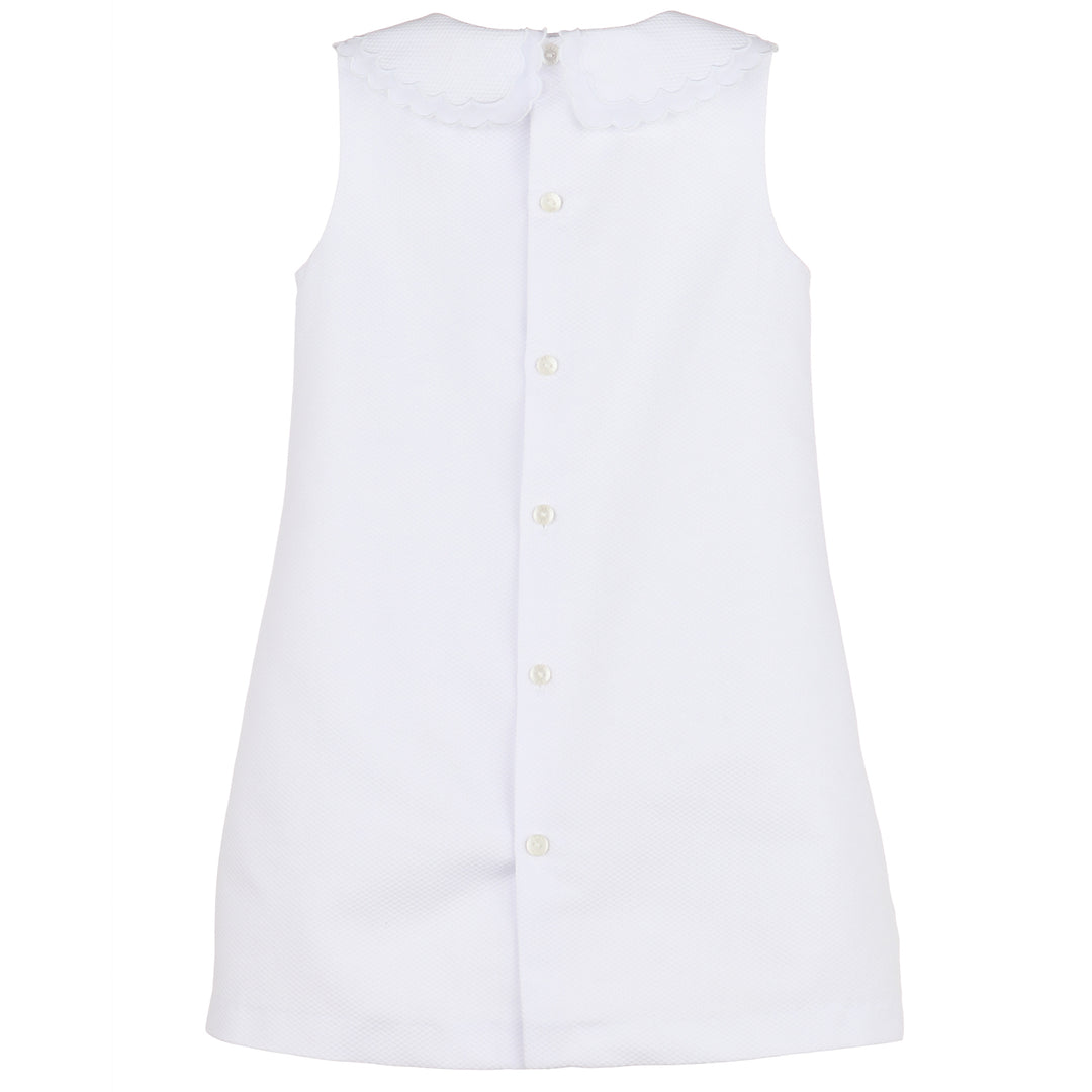 White Insert Scallops Dress