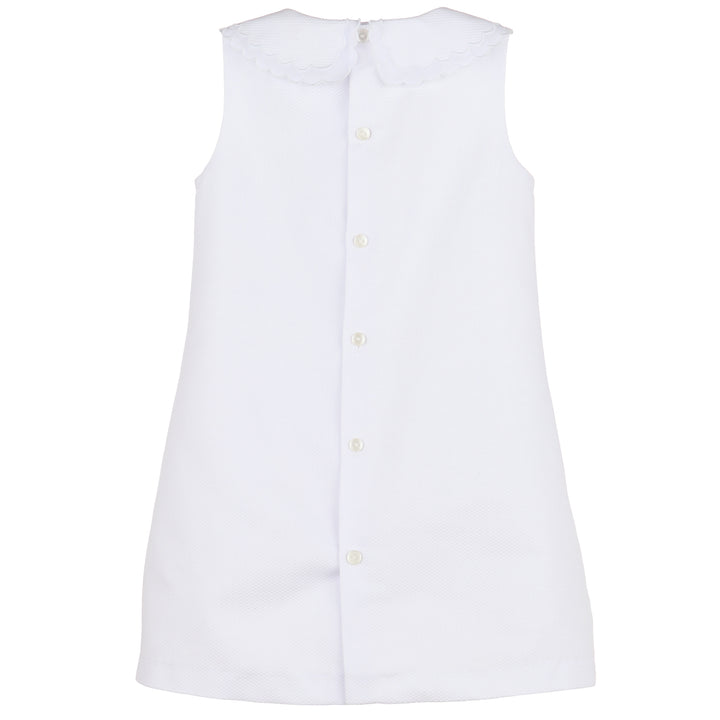 White Insert Scallops Dress
