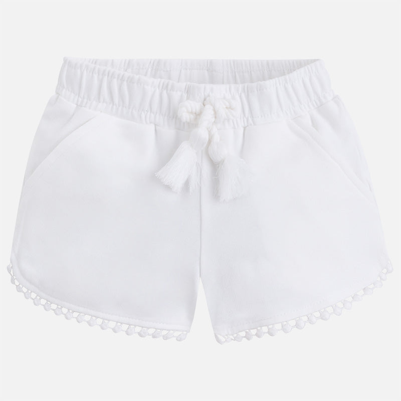 White Tassel Knit Shorts