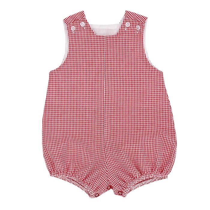 Red Check Seersucker Short Bubble