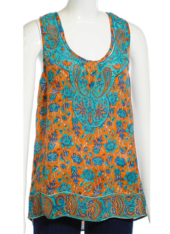 Vicky Tank - Orange Denim