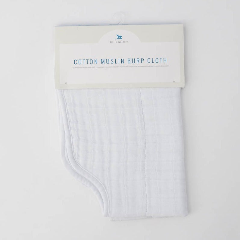 White Cotton Muslin Burp Cloth
