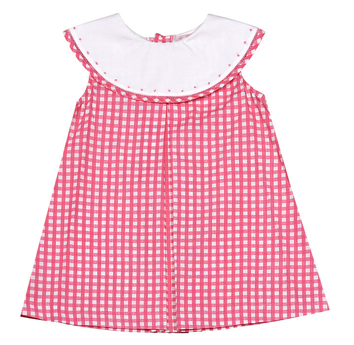 Pink Check Dress With Bloomer