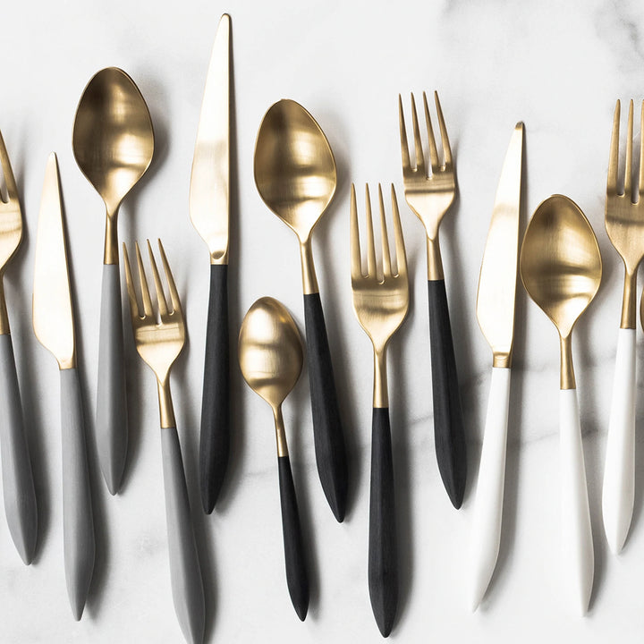 Ares Oro &amp; Black Five Piece Place Setting