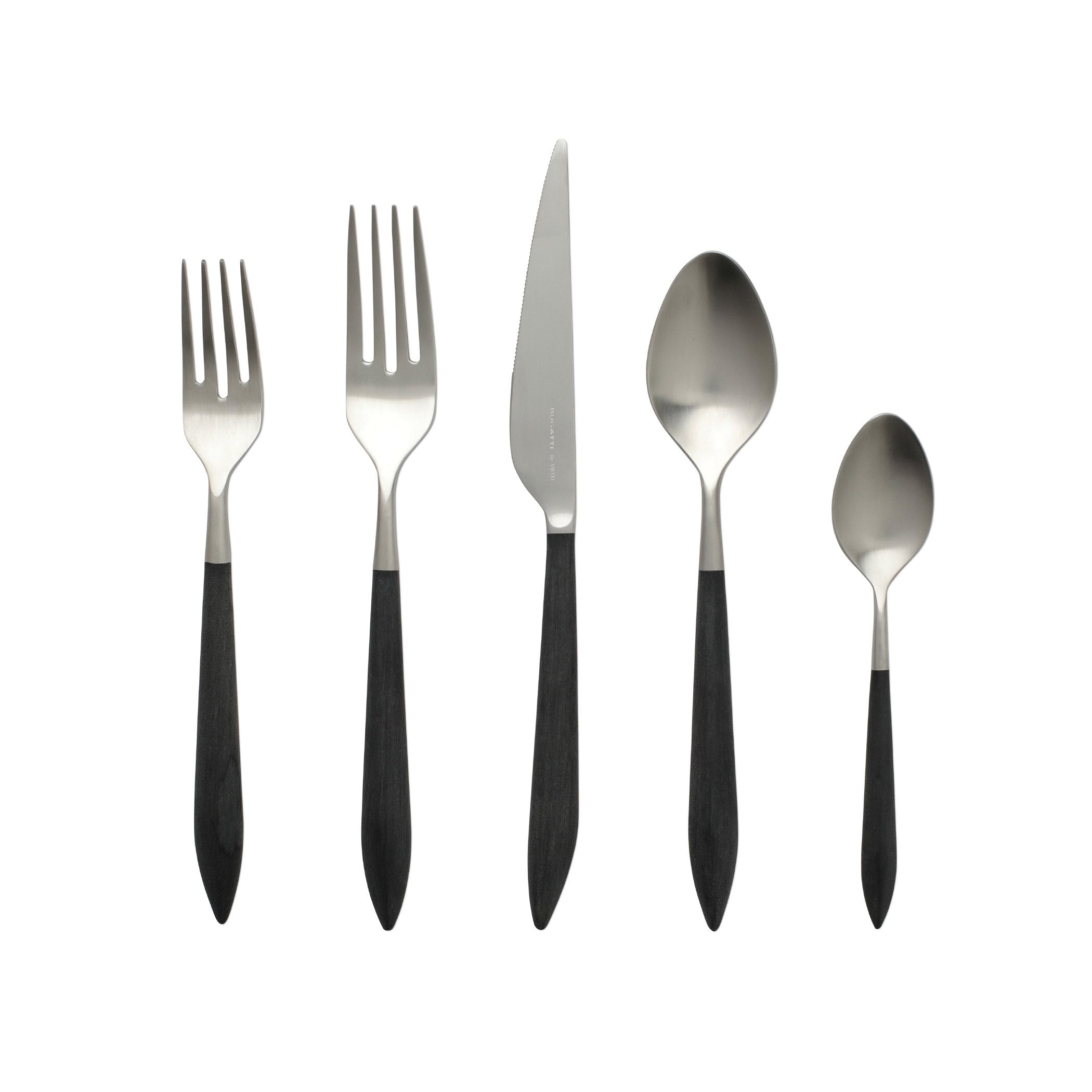 Ares Argento & Black Five Piece Place Setting