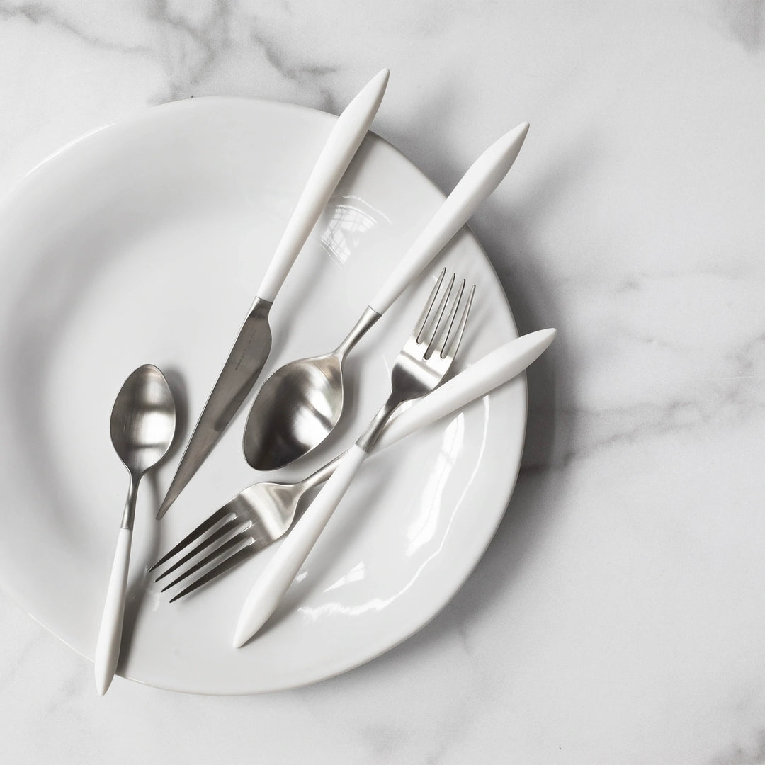 Ares Argento & White Grey Five Piece Place Setting