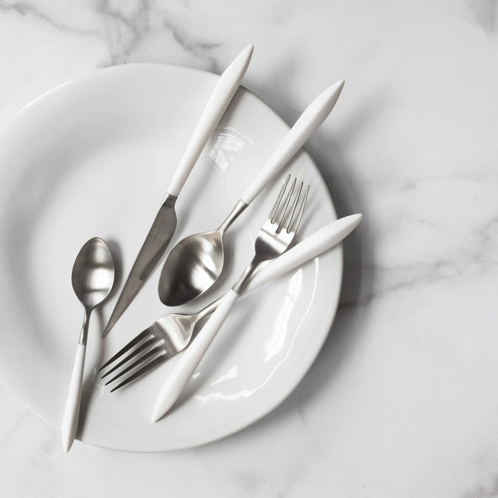 Ares Argento & White Grey Five Piece Place Setting