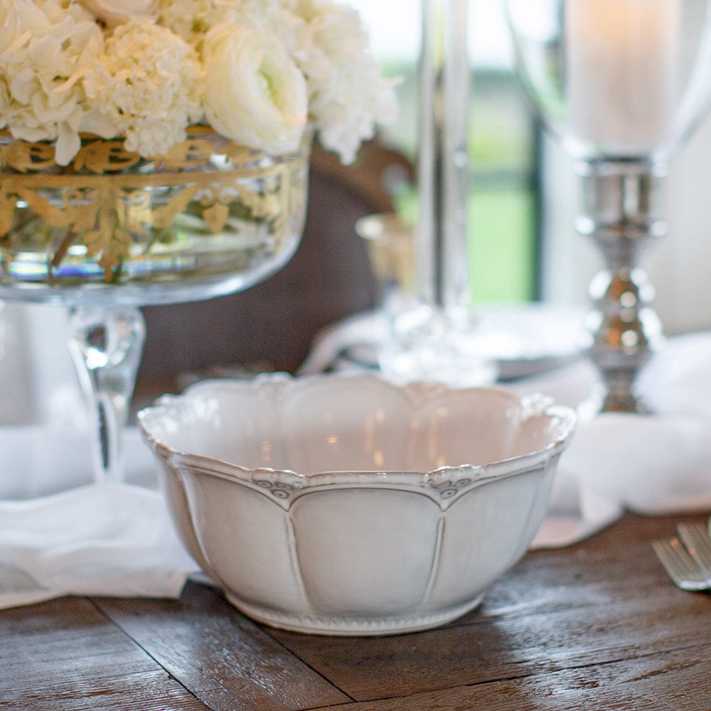Bella Bianca Rosette Large Round Bowl