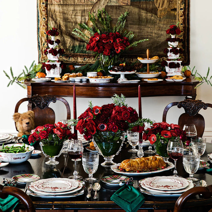 Country Estate Winter Frolic Dessert/Salad Plate - Ruby