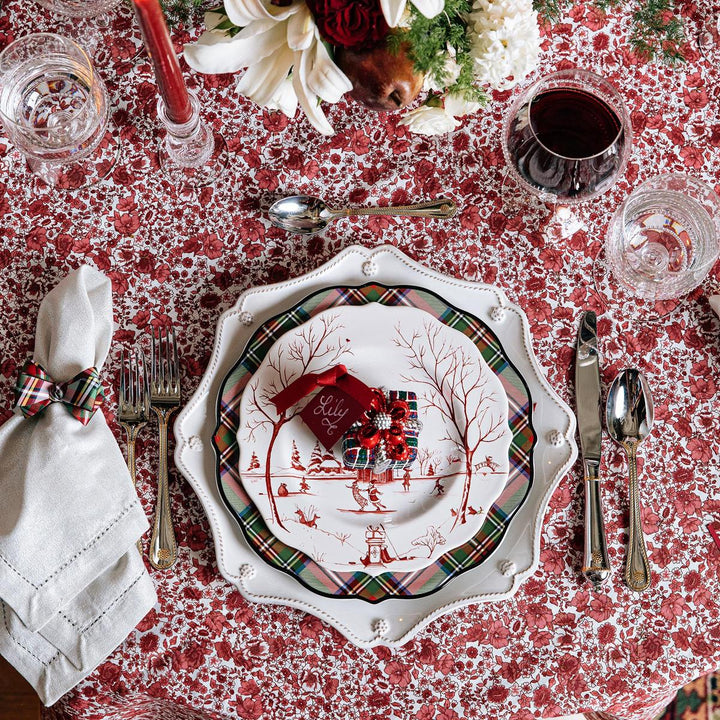Country Estate Winter Frolic "The Claus' Christmas Day" Ruby Dessert/Salad Plate