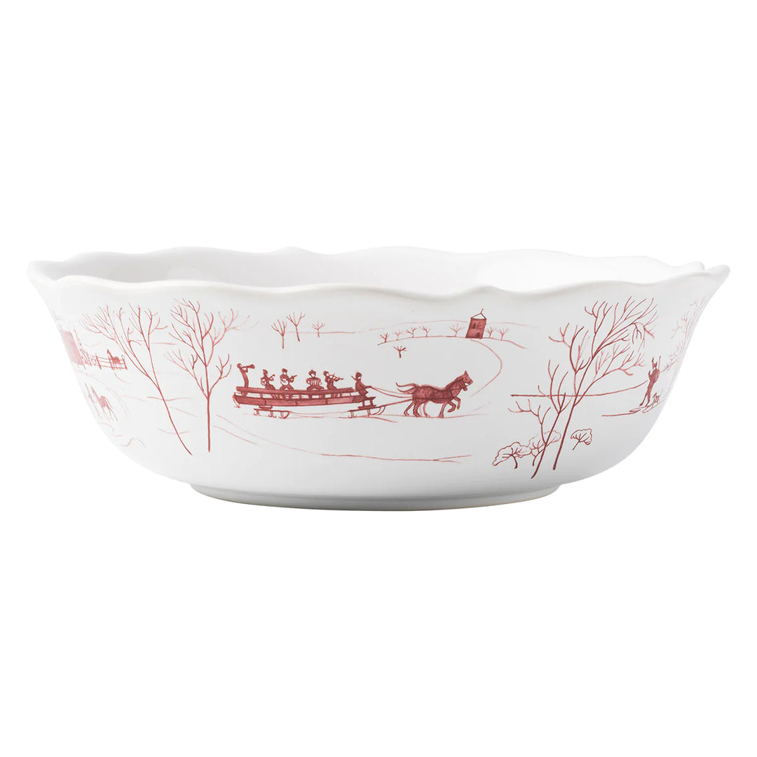 Country Estate Winter Frolic Ruby 10' Serving Bowl
